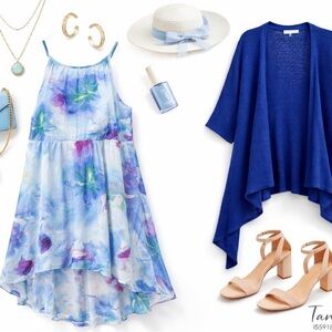 Ricki's Blue Floral High-Low Women’s Dress
